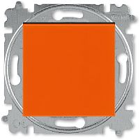 Выключатель кнопочный без рамки ABB EPJ Levit 1-кл. оранжевый/дымчатый чёрный картинка